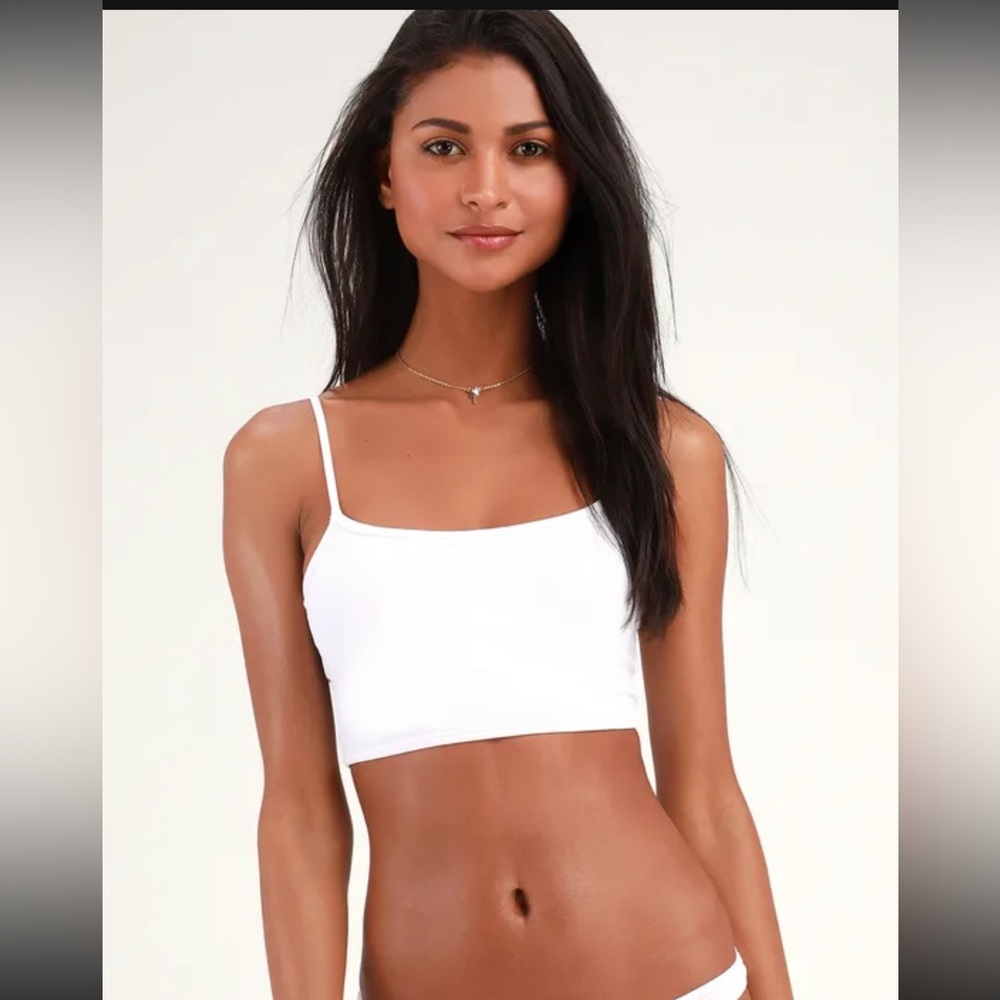 White Square Neck bikini top - NWT